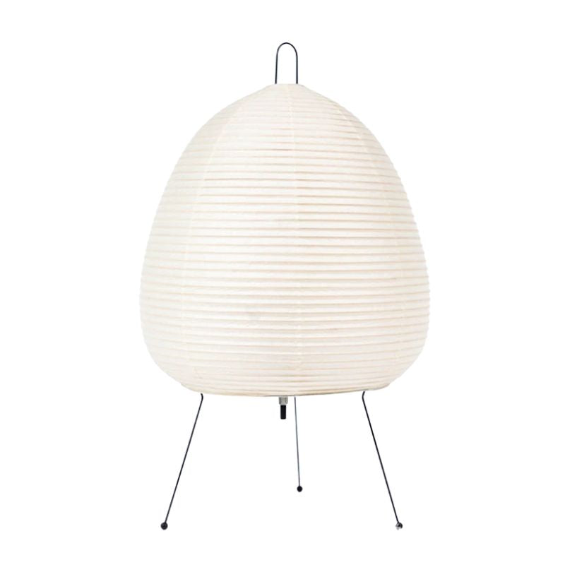 Lampe Japonaise Style Lanterne Traditionnelle, lampe blanche style japonaise et style lanterne avec pied fin noir