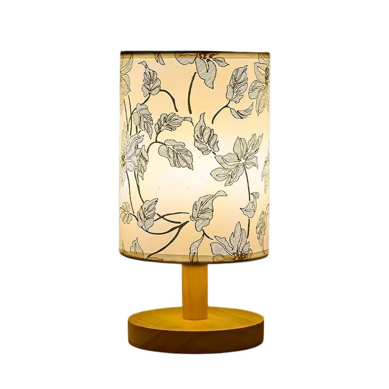 Lampe Japonaise Tissu Doux Avec Motifs Fleurs, Led, lampes de chevet, abat-jour chambre