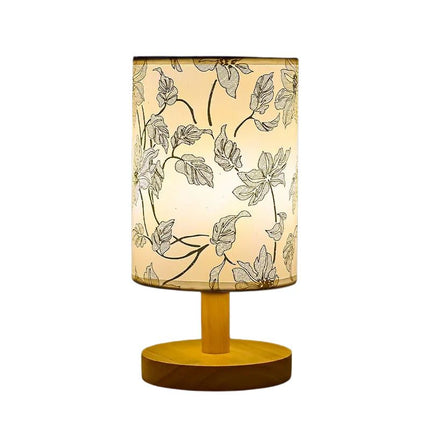 Lampe Japonaise Tissu Doux Avec Motifs Fleurs, Led, lampes de chevet, abat-jour chambre