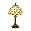 Lampe Tiffany Design Antique Unique, lampe vintage blanc avec pied marron, lampe tiffany blanche