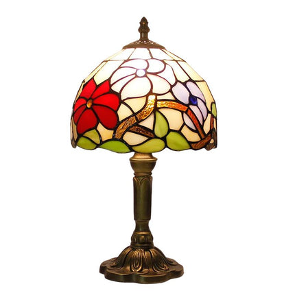 Lampe Tiffany Design Oriental Multicolore, stylée en forme de fleur