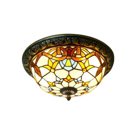 Lampe Tiffany Plafonnier Rétro Multicolore, plafonnier multicolore style vintage