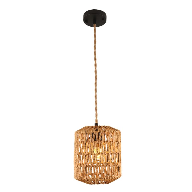 Suspension Extérieur Rétro En Rotin, tressage naturel et chaleureux
