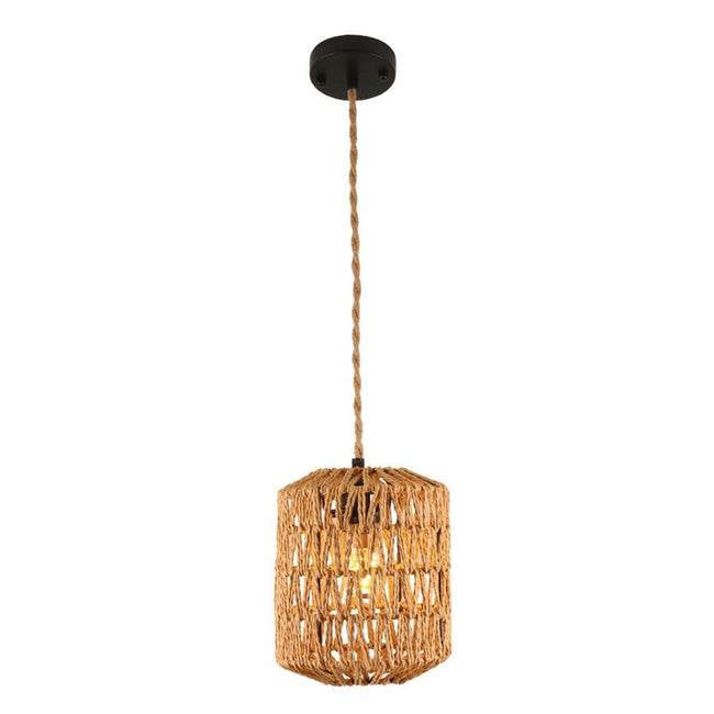 Suspension Extérieur Rétro En Rotin, tressage naturel et chaleureux