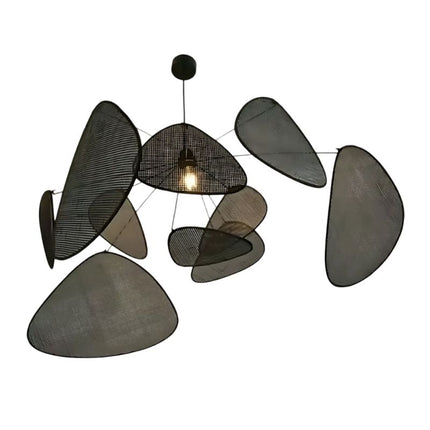 Suspension Japonaise en Rotin Noir, faite à la main