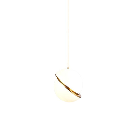Suspension Moderne Boule LED Chic, décor de table à manger,  lustre de chambre à coucher,  luminaires de restaurant, lampe de confrontation dorée, abat-jour boule