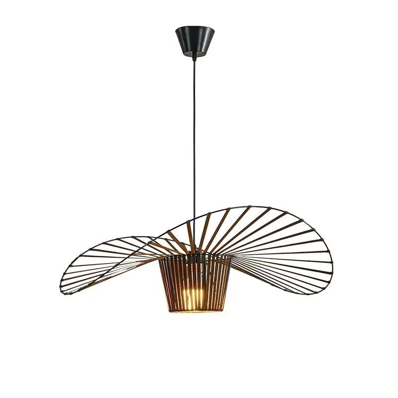 Suspension Moderne Créative Style Chapeau,  style nordique Vertigo, en tissu français, pour Restaurant, artistique et créatif, salon, chambre à coucher, lampe décorative