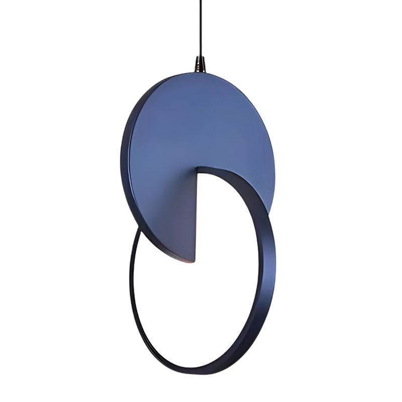 Suspension Moderne LED Éclipse Bleu, minimaliste en aluminium