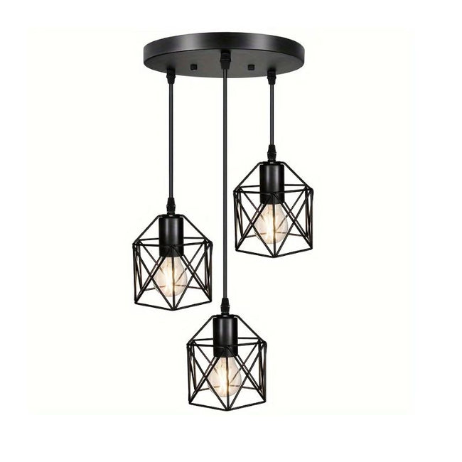 Suspension Vintage Triple Élégance Industrielle, adapté au salon, à la salle à manger