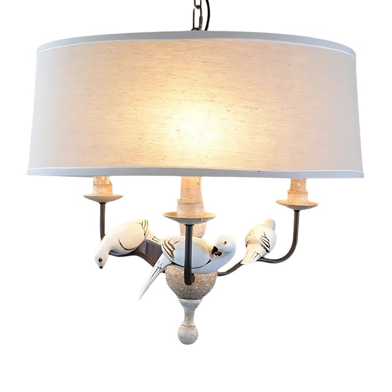 Suspension Vintage avec 3 Oiseaux,  décorée de charmants oiseaux perchés.