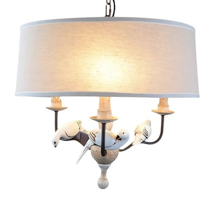 Suspension Vintage avec 3 Oiseaux,  décorée de charmants oiseaux perchés.