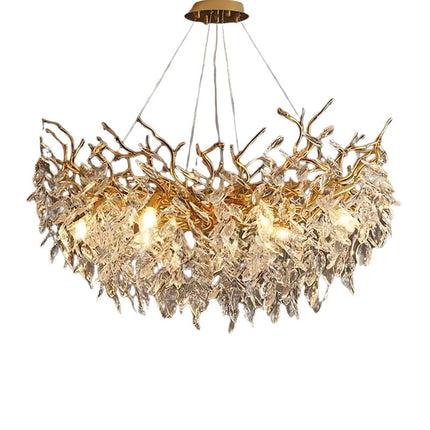 Suspension moderne Design Français, structure élégante en aluminium et cristal